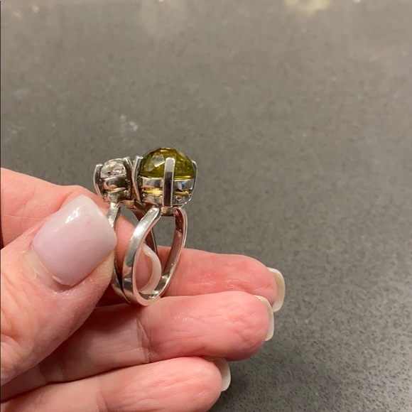 Amethyst,citrine and quartz ring - Picture 2 of 4